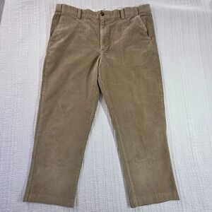 LL Bean Mens Comfort Waist Corduroy Pants 40x30 Tan Khaki Stretch Straight Leg